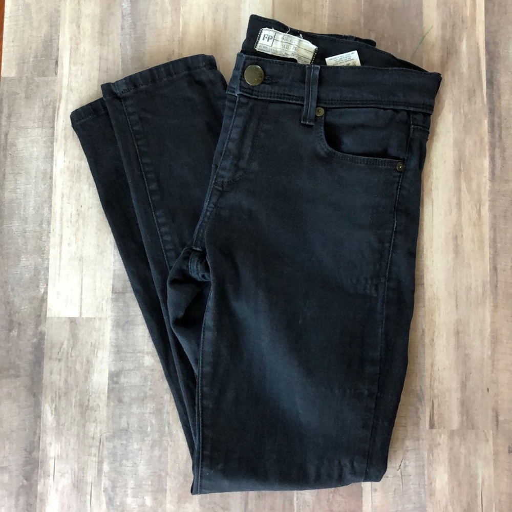 Free People Blue/Black Denim Skinny Leggings 26
